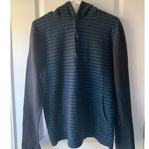 Zoo York Men's Light Weight Y2K Streetwear Hoodie Blue and Black Stripes Size M